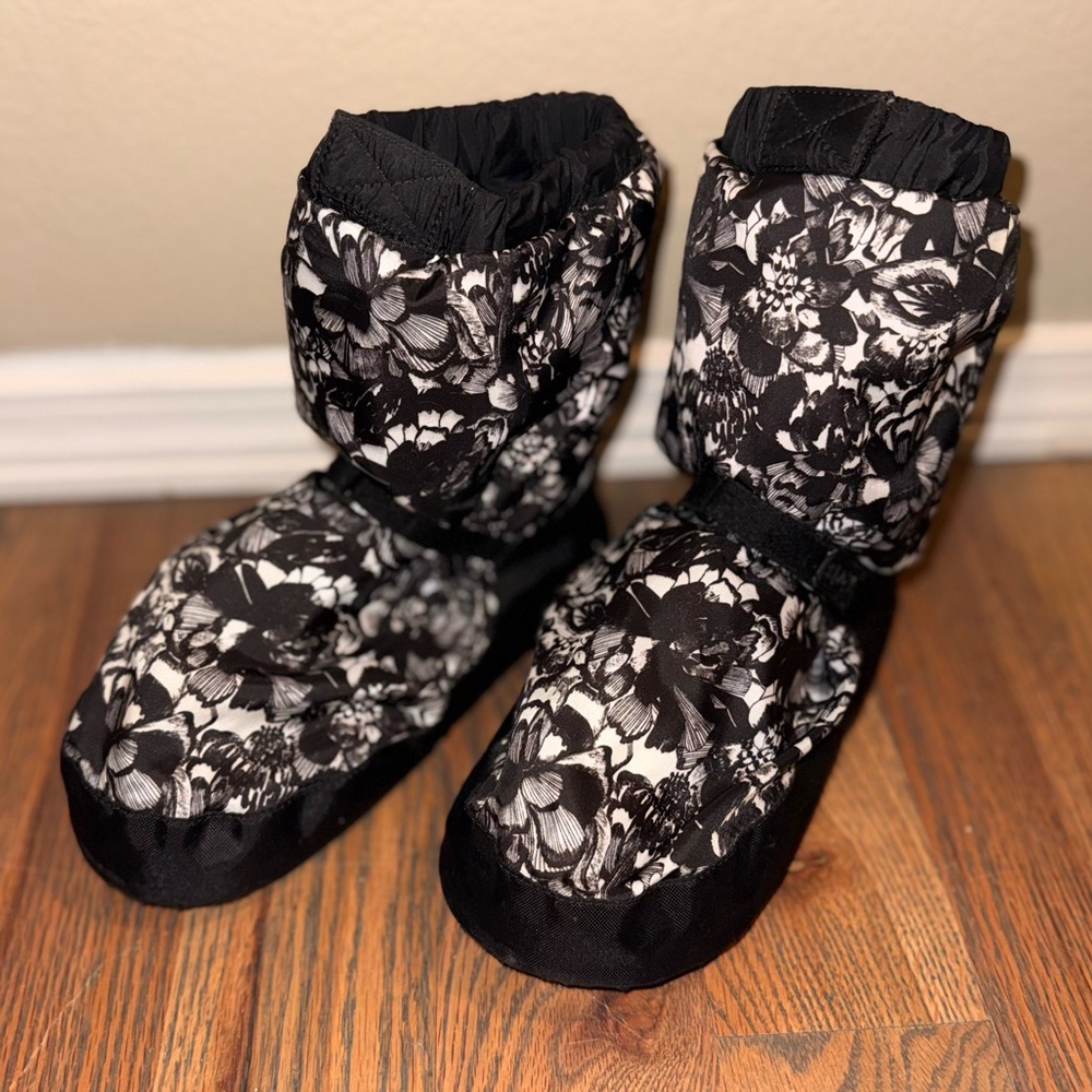 Bloch Black and White Floral Kids Booties